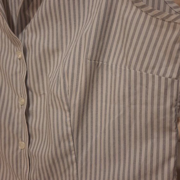 Stripe Easy Care Button Down Blouse - Picture 6 of 7